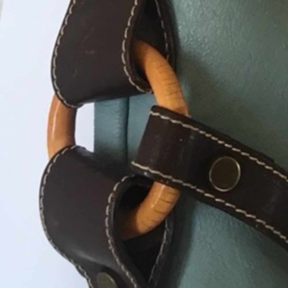 VtG RaRe🐬GuIa’S GeNuiNe ItaLiAn CalF sKin LeAtHer Teal BlUe BaMb0o HoB0 🔥 - Picture 10 of 12